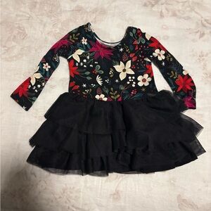 Little Sleepies Berry Merry Tiered Tutu Dress 3-6 months